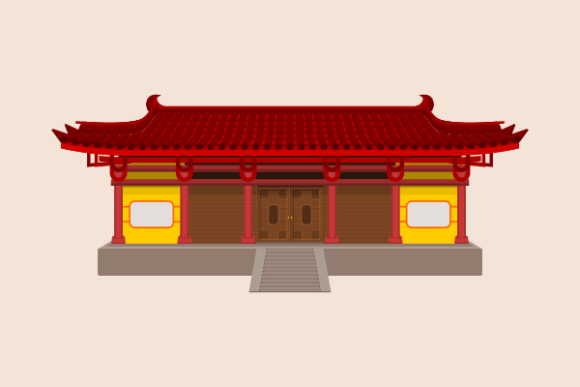Download Wide Traditional Chinese House Building - Premium Resources