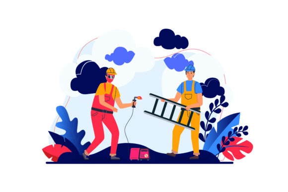 Download Flat Illustration Asset - Construction - Set Collection