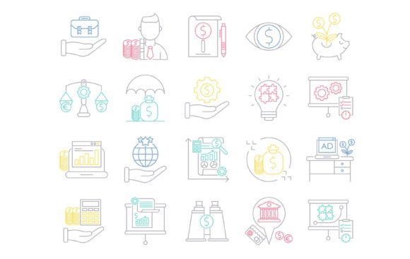 Download Icons Set of Market and Economics - Set Collection