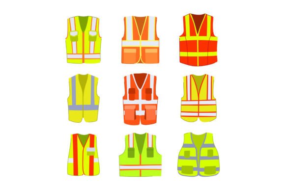 Download Safety Vest Set Cartoon Vector Illustrat - Set Collection