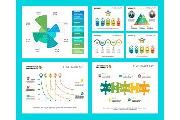 Download Colorful Infograph Charts Set. Business - Set Collection