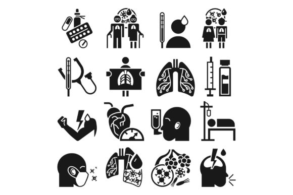 Download Pneumonia Icon Set, Simple Style - Set Collection