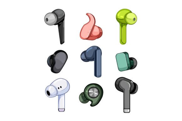 Download Wireless Earphones Set Cartoon Vector Il - Set Collection