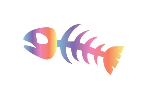 Download Fishbone Pastel Metallic Sticker Design - Fishbone Collection