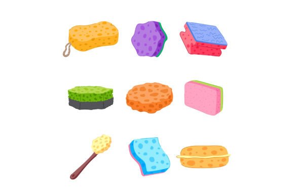 Download Sponge Hygiene Set Cartoon Vector Illust - Set Collection