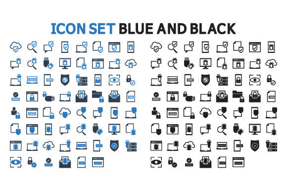 Download Cyber Security and Antivirus Icon Set - Set Collection