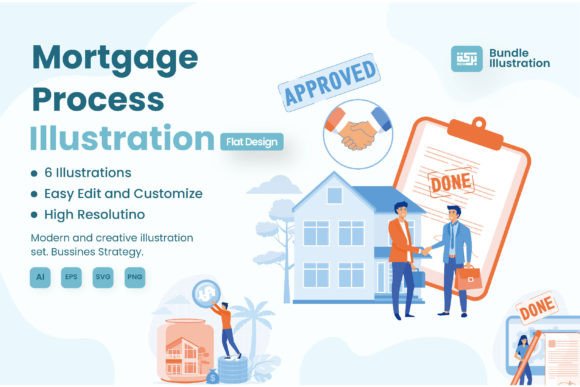 Download Mortgage Process Set Bundle Illustration - Set Collection