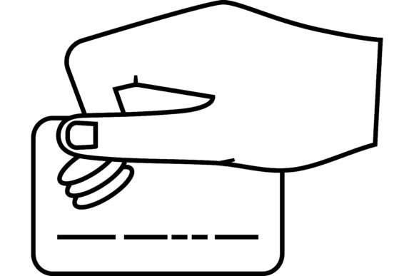 Download Buyer Hand Holds Plastic Card Through Pa - Buy Collection