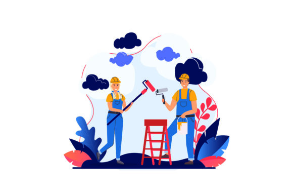 Download Flat Illustration Asset - Painting - Set Collection