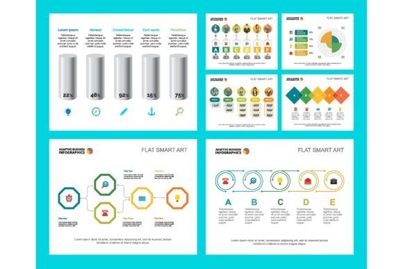 Download Colorful Infochart Diagrams Set for Pres - Set Collection