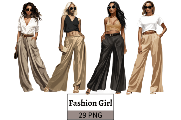 Download Wide Leg Trousers Fashion Girl Cliparts - Premium Resources