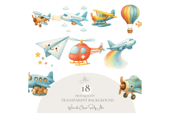 Download Plane Clipart Set - Set Collection