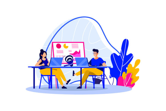 Download Flat Illustration Asset - Office - Set Collection