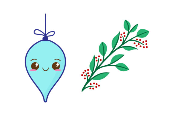 Download Ornament and Leaf Christmas Asset Set - Set Collection