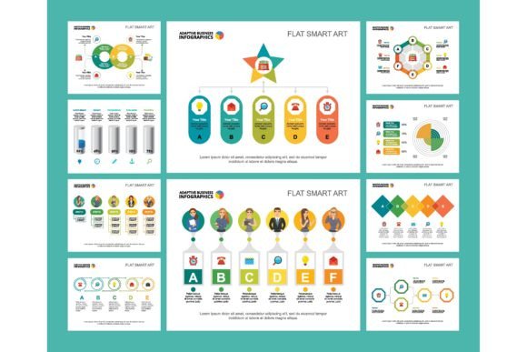 Download Colorful Infochart Diagrams Set for Pres - Set Collection