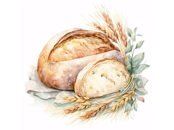 Download 14 JPG Bread Wheat Watercolor Set - Set Collection