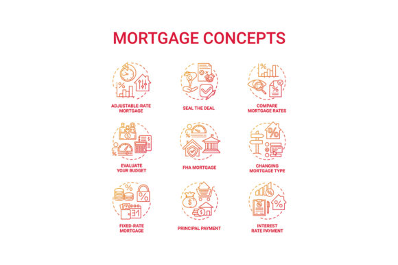 Download Mortgage Concept Icons Set - Set Collection