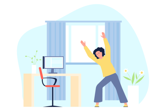 Download Woman Exercise at Workplace. Corporate F - Workplace Collection