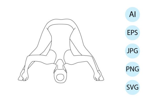 Download Yoga in Wide Legged Forward Fold Pose - Premium Bundle